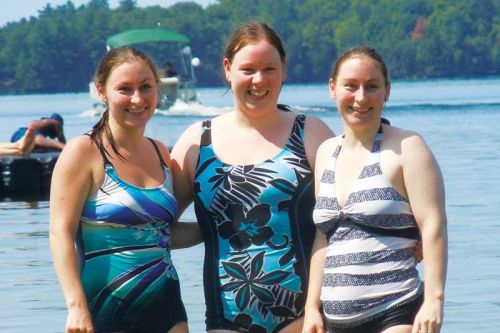 The Proctor sisters Becki, Theresa and Katie completed their 6th annual Swim of Hope at Sharbot Lake beach on August 9.